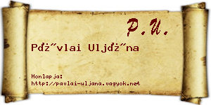 Pávlai Uljána névjegykártya